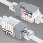 Everest 45° Angled RJ45 Cat6A Keystone Jacks 50-Pack in Gray - Slim Profile Female RJ45 Connectors - Cat 6A Keystone Jack - Compatible with 45° Angled Speed Termination Tool - 45Term (B0BL3GS7ZY)