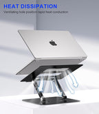 Adjustable Laptop Stand,Ergonomic Foldable Notebook Computer Holder.Compatible with MacBook iPad Dell HP Lenovo ThinkPad Acer ASUS Samsung and More 10-17" Laptops Tablets,Black