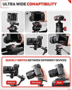 IFOOTAGE Action Camera Adapter Quick Release, Aluminum Tripod Mount Adapter, Quick Release Plate Compatible with GoPro/DJI Action Camera, Q38-RS