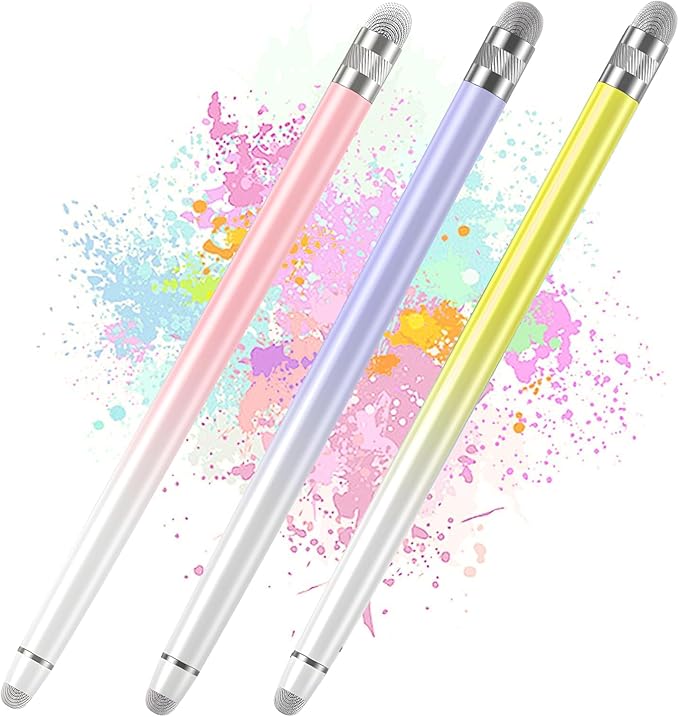 Bopomofo 3PCS Stylus Pen for Touchscreen,Stylus Pen for iPhone/iPad/Tablet Android/Microsoft/Surface, Compatible with All Touch Screens(Purple/Pink/Yellow)