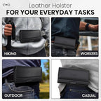 Leather Phone Holster for iPhone 17 Pro, 17, 16 Pro, 16e, 15, 15 Pro, 14, 13, 12, 11, X, XR, XS – Belt Clip Case Pouch for Men & Women | Magnetic Closure | Fits with Protective Cover