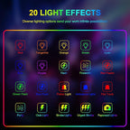 Hagibis RGB Camera Light,360°Full Color Portable Video Light LED Photo Light w Cold Shoe,2200mAh Rechargeable CRI97+,20Effects Lighting for Photography/Advertising Poster/Short Film (RGB-Black)