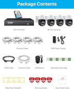 ZOSI 4K PoE Security Camera System with AI Face Person Vehicle Detection, 4 x 5MP 3K Outdoor Auto Tracking PT PoE Camera with 5X Digital Zoom, 2-Way Audio, 8CH 8MP NVR with 2TB HDD (16CH Expandable)