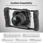 NEEWER Video Camera Cage Rig with Arca Type Base/Dual Grips/Expansion Holes/15mm Rods, Universal Stabilizer Compatible with Sony Canon Nikon DSLR/DSLM, Compatible with SmallRig Accessories, CA016