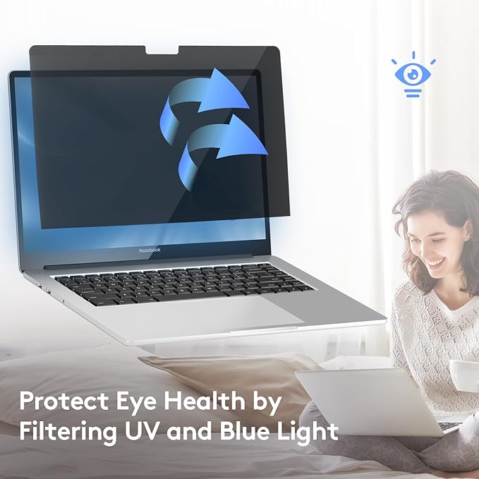 Magnetic Privacy Screen for MacBook Pro 16 inch (2019-2024, M1, M2, M3, M4, Pro, Max), Model A2141, A2485, A2780, A2991, A3186, A3403, Removable Screen Protector, Blue Light Blocking, Anti Glare Protector and Privacy Filter Shield