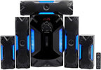Rockville HTS56 1000W 5.1 Channel Home Theater System, Bluetooth, USB, 8" Subwoofer, LED Light Effects, Remote Control, Optical Input, for Movies, Music & Karaoke