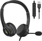 Monster VoiceLink 100 Wired Binaural Headset for PC/Laptop, Computer Headset Stereo Headphones with Microphone, Clear Talk USB-C Wired Headphone for Office, Telephone Counselling Services Work