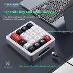 Adventurers K812 Wired Mechanical Numeric Keypad, 19-Key Hot-Swappable RGB Numpad, Macro Programmable, Detachable Type-C Cable, Game/Office Mode Switch – for PC/Laptop/Desktop (White)
