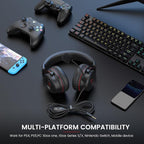 EKSA E900 Gaming Headset with Microphone - PC Headset with Detachable Noise Canceling Mic, 3D Surround Sound, Wired Headphone for PS4, PS5, Xbox, Computer, Laptop, Switch, Handheld (3.5MM Jack)