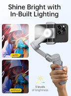 Gimbal Stabilizer for Smartphone, 3-Axis Portable iPhone Gimbal w/OLED Display for iPhone/Andriod, Phone Gimbal with Face/Object Tracking for Tiktok YouTube Vlog-Smart X Pro Gray