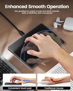 seenda Trackpad, Upgrade Smooth Glass Surface with Multi-Touch, Aluminum Slim USB Wired Win/Mac Touchpad with High Precision Navigation for Windows 10/11 Computer and iMac, MacBook Air/Pro