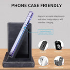 Wireless Charger with Desk Organizer, Wireless Charging Station for iPhone 13/13 Pro Max/13 Pro/12 Series/11/XS Max/XR/X/8Plus/SE 2, Wireless Charging Stand with Leather… (Gray)
