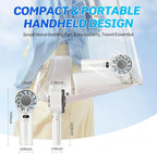 2025 Portable Handheld Ice Fan, Turbo Cooling Fans, 5200mAh, 100 Gear Hurricane Wind, ANC Silent Motor, Digital Display, USB C Rechargeable, Mini Icy Personal Electric Fan for Outdoor & Indoor (White)