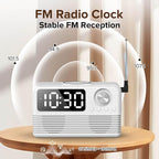 15W Fast Wireless Charger with Bluetooth Speaker and Alarm Clock Radio,4 in1 Wireless Charging Station for iPhone,Android Phones with FM Radio for Bedroom