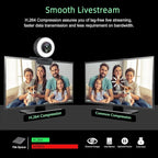 Angetube 1080p Webcam with Ring Light for Streaming: USB 60FPS Web Camera with Microphone-HDR-Enabled-HD Auto Light Correction Web Cam with Adjustable FOV, for Teams, Zoom, PC/Laptop/Mac/Desktop