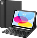 CHESONA Keyboard Case for iPad (A16) 11th/10th Generation (2025/2022), Detachable Wireless Keyboard, Stand Folio Keyboard Cover with Pencil Holder, Thin & Light (Black)