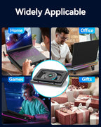 llano V12 RGB Laptop Cooling Pad, Gaming Laptop Cooler with 5.5 Inch Powerful Turbofan, Fast Cooling Laptop 15.6-21in, Adjustable Speed, Touch Control, LCD Screen, Black
