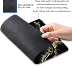 Mouse Pad Marble, Cute Personalized Mouse Pads with Design, Square Washable Cloth Mouse Mat, Gaming Office Home Non-Slip Rubber Base Computer Mousepad, Black Gold Marble