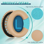 Replacement Earpads Cushions for Bose QuietComfort 35 & Quiet Comfort 35 II, Headphones Ear Covers Ear Pads for Bose QC35/QC35II/25/15 QC2 / Ae2 / Ae2i / Ae2W / Sound Link/Sound True-Khaki
