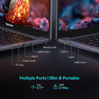Blackview Laptop 2025, Laptops Computer for Business Student, Quad-Core N150 (Up to 3.6GHz, Beat N5095/ N95/N97/N100), 16GB DDR4 512GB SSD, 15.6” FHD IPS TÜV Screen, 100W Type-C Fast Charge, 4K HDMI