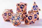 Rare Rose Gold 7-Die Metal DND Dice Set, D and D Dice with Gift Box, Role Playing Game Dice Polyhedral Metal Dice D20 D12 D10 D% D8 D6 D4 for Pathfinder Warhammer MTG RPG Board Game