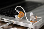 Linsoul Kiwi Ears Orchestra Lite Performance Custom 8BA in-Ear Monitor IEM with Detachable 4-core 7N Oxygen-Free Copper OFC Cable, Handcrafts Faceplate for Audiophile Studio Musician (Orange)