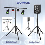 Qoope DJ Light Stand T-Bar,Heavy-Duty DJ Stand Tripod Adjustable DJ Lighting Stand Portable Stage Light Stand for DJ Lights Bar Party Light