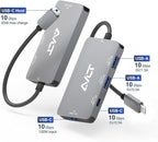 AVLT 4-Port USB 3.1 Gen 2 Type C 10G Hub with 85W PD Charging - Portable Multiport Adapter – Fast Data Transfer and Charging for MacBook, Laptop, PC, iPad (Does NOT Support USB-C Monitor)