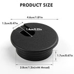 2 Pcs Desk Grommet 1.5Inch, ABS Plastic Desk Hole Cover, U-Shaped Desk Wire Hole Insert for Office Home School Computer Desk Equipment Cable Cord Organizer