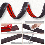 Floor Cord Cover for Wires on Floor Self Adhesive Cord Hider Floor Cable Management Wire Covers for Cords Protector Prevent Cable Trips Cord Cavity W 0.47" x H 0.27", Black Walnut, 20Ft
