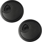 Desk Grommet for Wire Organizer,PC Computer Desk Plastic Grommet Cord, Tidy Cable Hole Cover Organizers,2 Pack (60mm, Black)