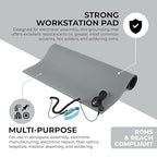 MWRF ESD Mat Kit with Wrist Strap and Grounding Cord (2 FT x 4 FT x 0.12 Inch, Grey) - MWRF Source