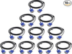 VGA to VGA Monitor Cable 15 Pin Male to Male Computer Cord Support 1080P Full HD for Laptop TV Projector - 6 Feet(10 Pack)