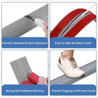 Floor Cord Cover Self Adhesive Cord Hider Floor Extension Cord Covers for Floor Power Cord Protector Cable Management Prevent Cable Trips Cable Cavity 0.51" W x 0.31" H (Grey, 20Ft)