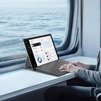 MoKo Type Cover Compatible with Microsoft Surface Pro 7 Plus 2021/ Pro 7 / Pro 6 / Pro 5 / Pro 4 /Pro 3, Lightweight Wireless Replacement Keyboard with Trackpad & Built-in Rechargeable Battery, Gray