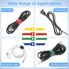 200 PCS Cable Ties Reusable 4+6+8inch Multi-Colour Cord Organizer for Cable Management Multi-Purpose Cable Straps Wire Ties Cable Management for Home Office Computer Data Centers Electronics,7 Colors
