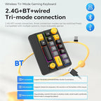 Adventurers W909 Wireless RGB Mechanical Numeric Keypad, Hot-Swappable, Macro-Programmable Numpad, Joystick & Knob Control for PC/Tablet/Laptop/Phone, Tri-Mode Connectivity (Red on Black)