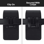 BECPLT Leather Holster Belt Case for iPhone 16 Pro/15/14/13/12/11 Pro & Galaxy S25/S24/S23/S22/S21/S20 - Slim Hard Case with Clip/Loops - Black