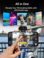 3-Axis Phone Gimbal, Gimbal Stabilizer for iPhone w/AI Vision Sensor, Portable for iPhone/Andriod, Phone Stabilizer Built in Fill Light Perfect for TikTok YouTube-Smart XPro AI Grey