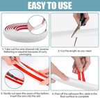Floor Cord Cover Self Adhesive Cord Hider,10FT Cable Management, Extension Strip Protector for Wires, Prevent Cable Trips for Offices, Gyms, Exhibitions Cavity:0.51"(W) x 0.3"(H) White