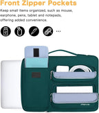 MOSISO 360 Protective Laptop Case 13.3 inch, 13-13.3 inch Laptop Sleeve Compatible with MacBook Air/Pro 13 / Pro 14, HP Dell ASUS Lenovo, Side Open Bag with 2 Raised&1 Flapover Pockets, Teal Green