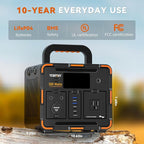 EM300 Portable Solar Station, 259Wh LiFePO4 Battery, 65W USB-C PD Fast Charging, 600W Peak, AC/DC/USB-A Output for Camping, Home and Emergency Use (300W Portable Power Station)