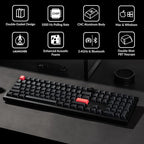 Keychron Q6 Max QMK/LAUNCHER Wireless Bluetooth/2.4 GHz/USB-C Wired Custom Mechanical Keyboard, Full Size Programmable Knob RGB Backlit Hot-Swappable Gateron Brown Switch for Mac Windows Linux - Black