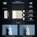 RGB Full Color LED Video Light, GVM 3 Pieces Photography Lighting Kit with APP Control, for YouTube Studio, Video Shooting, 3200-5600K/CRI 97/8 Kinds of The Scene Lights, with U Bracket and Barn Door