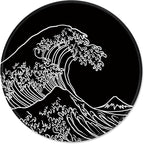 ITNRSIIET Mouse Pad Non-Slip Rubber Base Smooth Surface Stitched Edges Waterproof Durable Compatible with All Mice for Office & Gaming, Desk Accessory, Diameter 8.7 inch, Wave