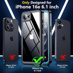 SPIDERCASE for iPhone 16e Case Waterproof,Built-in Screen & Camera Lens Protector[IP68 Underwater] [Military Grade Shockproof] Cell Phone Home Button Stickers, Blue/Clear