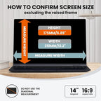 HD Laptop Privacy Screen 14 inch, Upgraded Laptop Privacy Screen for 16:9 Widescreen Removable Anti Glare Cover and Blue Light UV-Blocking Filter