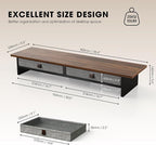 Fenge Monitor Stand with Drawer, 2 Tiers Dual Monitor Riser for Desk, 35 Inch Computer Stand for 2 Monitors, Desk Shelf for Home, Office, Laptop, PC, TV, Printer