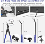 Trim Removal Tool Kit 250Pcs Car Removal Tool Kit Pry Tool Set Auto Clip Pliers Panel Door Radio Dash Window Bumper Adhesive Cable Clips Retainer Clip Set Terminal Removal Tool Set Fastener Remover