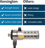 Kensington Combination Cable T-Bar Standard Lock Slot for Laptops, Resettable 4 digit password with 6 Foot Cable, K64673AM